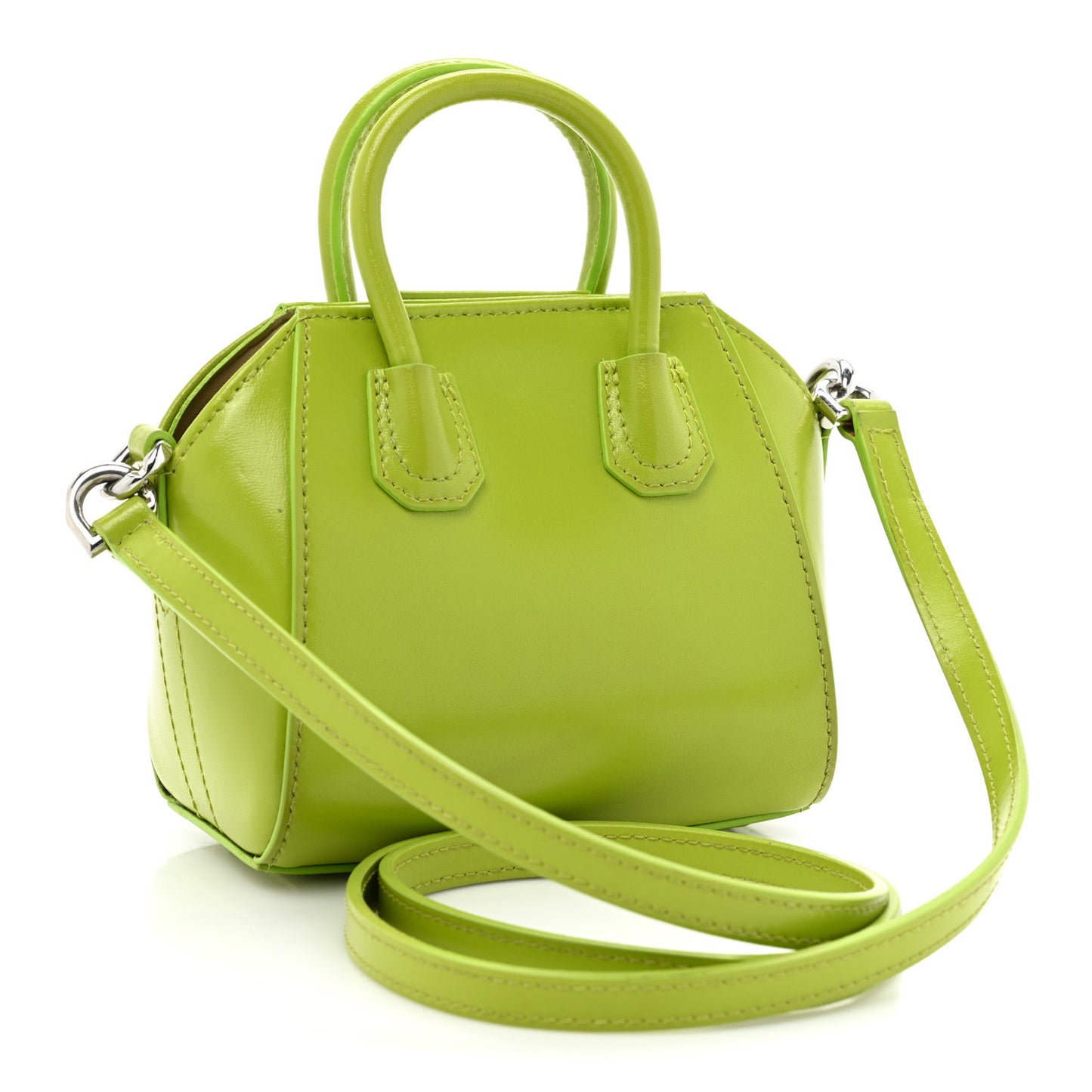 Shiny Lord Calfskin Micro Antigona Citrus Green