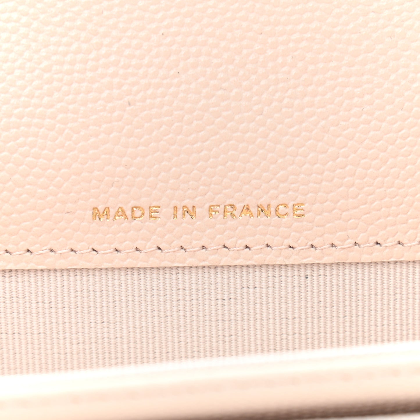 Caviar Quilted Flap Card Holder Wallet Beige