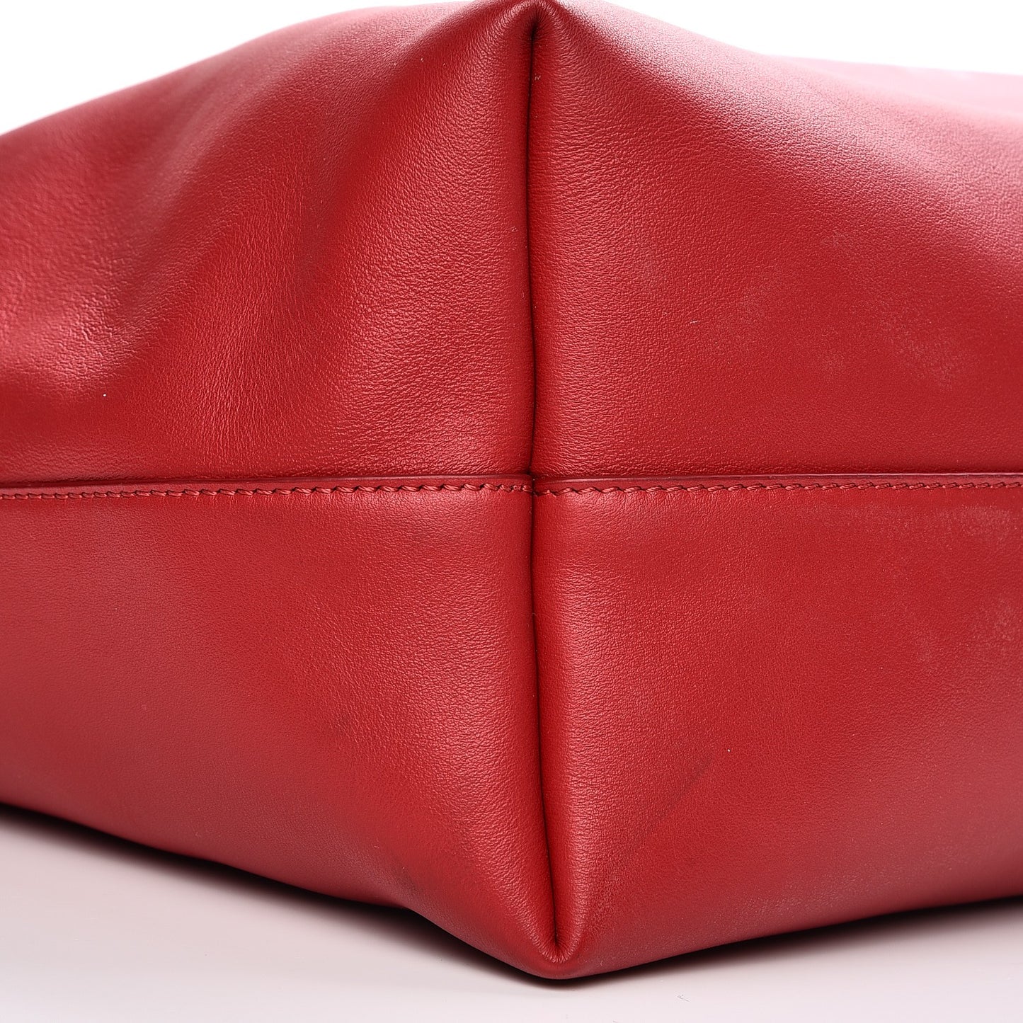 Calfskin Perforated Logo Tote Red