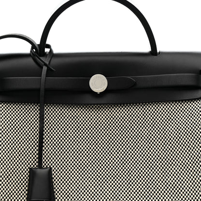 Hermes Vache Hunter Criss Viking Herbag Zip Retourne 31 PM Ecru Black 9 of 12