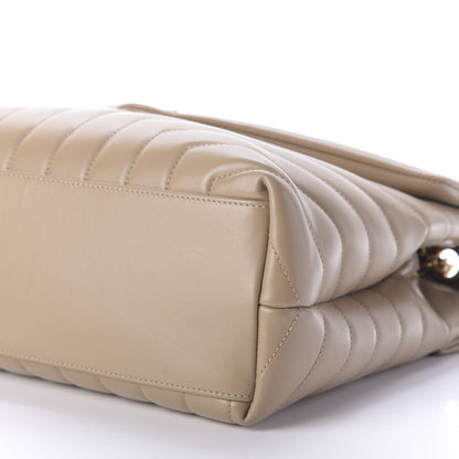 Saint Laurent Calfskin Y Quilted Monogram Medium Loulou Chain Satchel Dark Beige 7 of 9