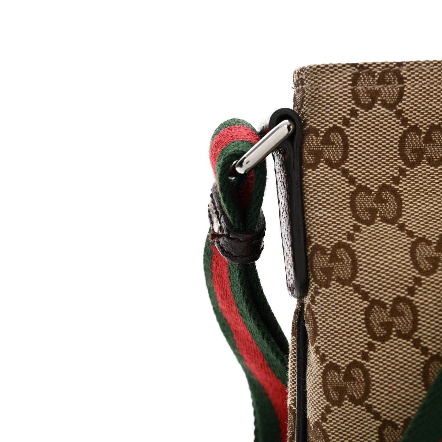 Monogram Web Small Flat Messenger Crossbody Dark Brown