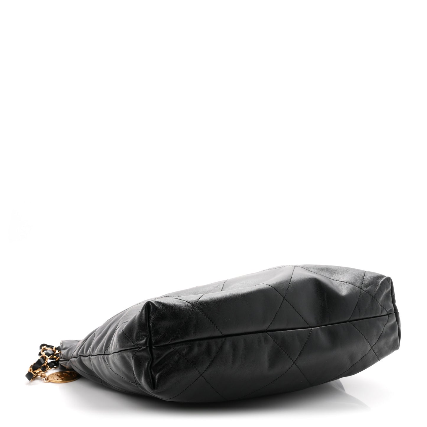 Shiny Calfskin Quilted Small Chanel 22 Black