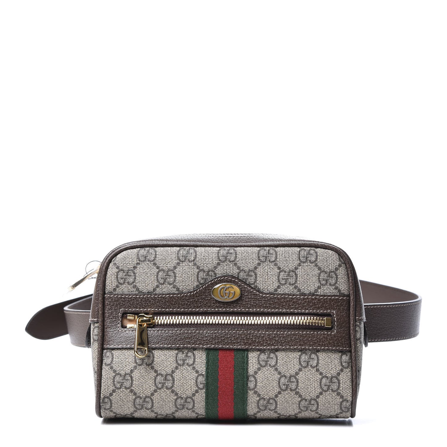 GG Supreme Monogram Web Small Ophidia Belt Bag 85 34 Dark Brown