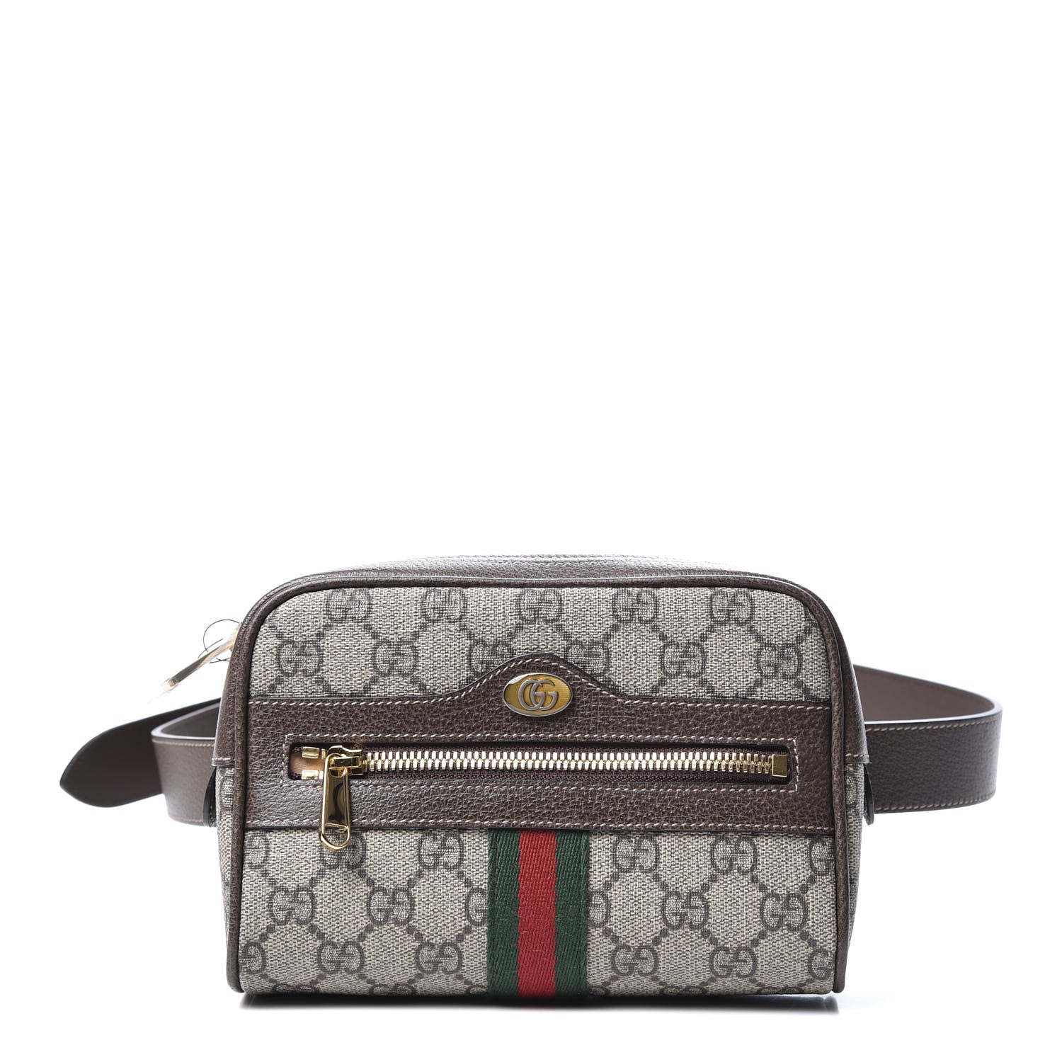 Gucci GG Supreme Monogram Web Small Ophidia Belt Bag 85 34 Dark Brown 1 of 11