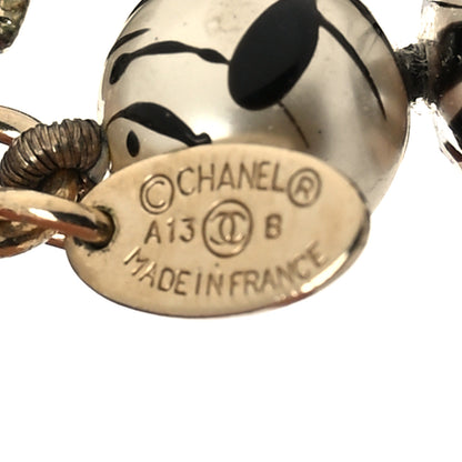 Chanel Pearl CC Graffiti Long Necklace Black Gold 4 of 4