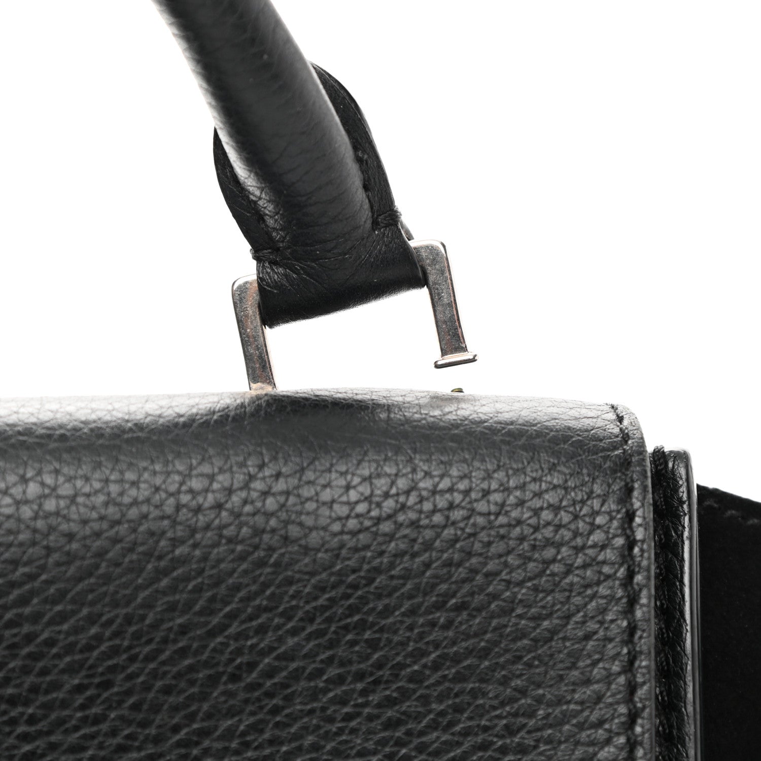 Celine Drummed Calfskin Suede Medium Trapeze Black 14 of 15