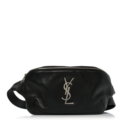 Saint Laurent Lambskin Monogram Belt Bag Black 1 of 9