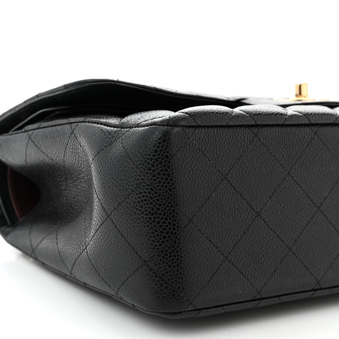 Caviar Quilted Jumbo Double Flap Black