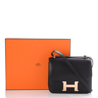 Hermes Swift Horseshoe Constance 24 Black Rose Jaipur 22 of 44