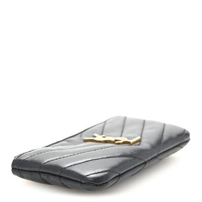 Saint Laurent Calfskin Matelasse Monogram Key Pouch Black 4 of 12