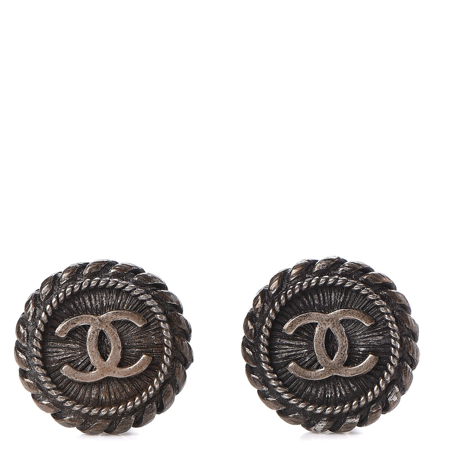 Chanel Ruthenium CC Clip On Earrings 1 of 4
