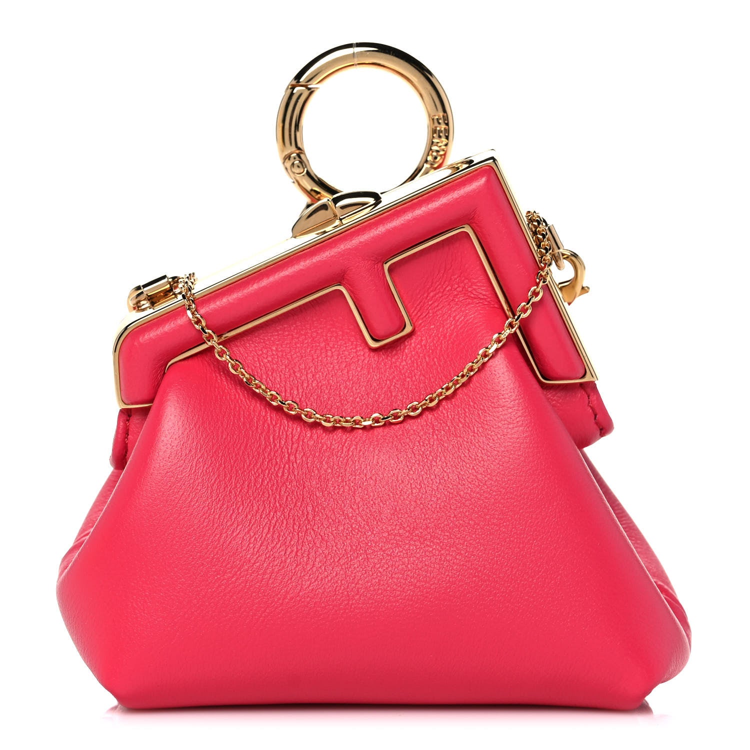 Fendi Shiny Nappa Nano Fendi First Bag Charm Lampone 1 of 9