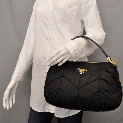 Prada Tessuto Nylon Chevron Bag Nero Black 2 of 8