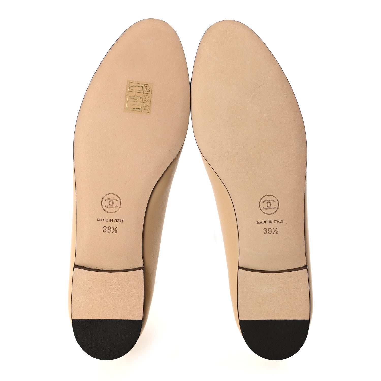 Chanel Lambskin Cap Toe Ballerina Flats 39.5 Beige Black 5 of 8