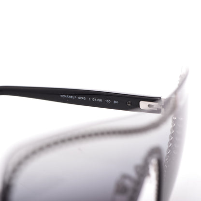 Chanel Rimless Shield Sunglasses 4243 Gradient Gray Black 5 of 7