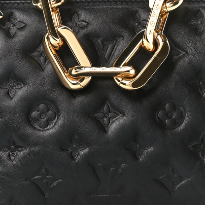 Louis Vuitton Lambskin Embossed Monogram Coussin BB Black 9 of 11