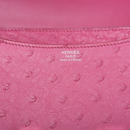 Hermes Ostrich Constance 24 Rose Tyrien 6 of 11