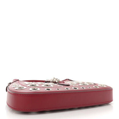 Gucci Calfskin Ha Ha Ha Jackie 1961 Eyelet Hobo Cherry Red 4 of 10