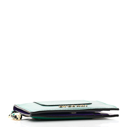 Bulgari Serpenti Calfskin Card Case Emerald Green Amethyst 4 of 12