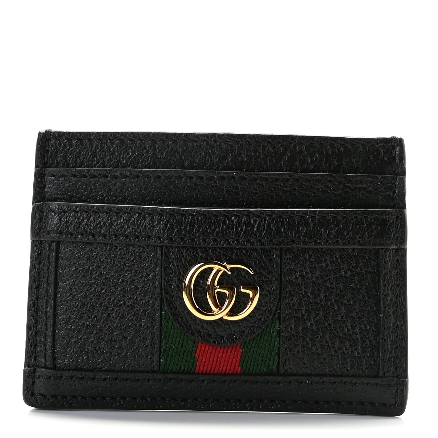Calfskin Web GG Ophidia Card Holder Black