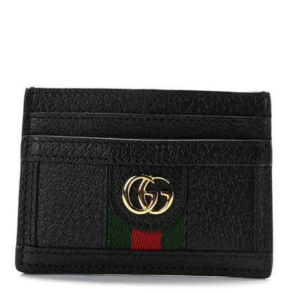 Gucci Calfskin Web GG Ophidia Card Holder Black 1 of 7