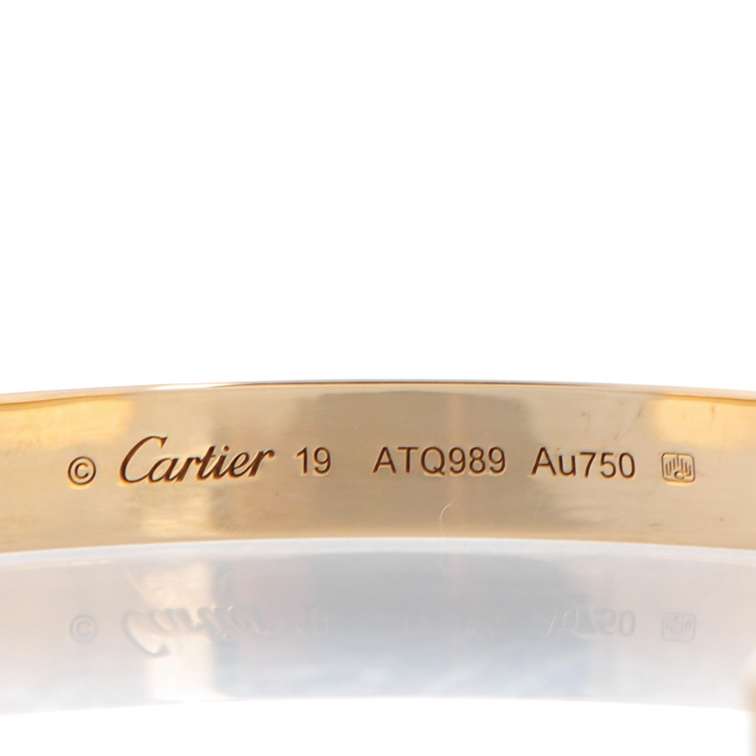Cartier 18K Yellow Gold LOVE Cuff Bracelet 19 4 of 5