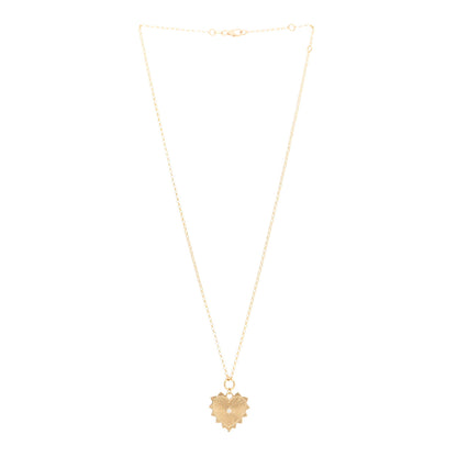 Foundrae 18K Yellow Gold Diamond Medium Radiating Heart Medallion Belcher Chain Necklace 2 of 4