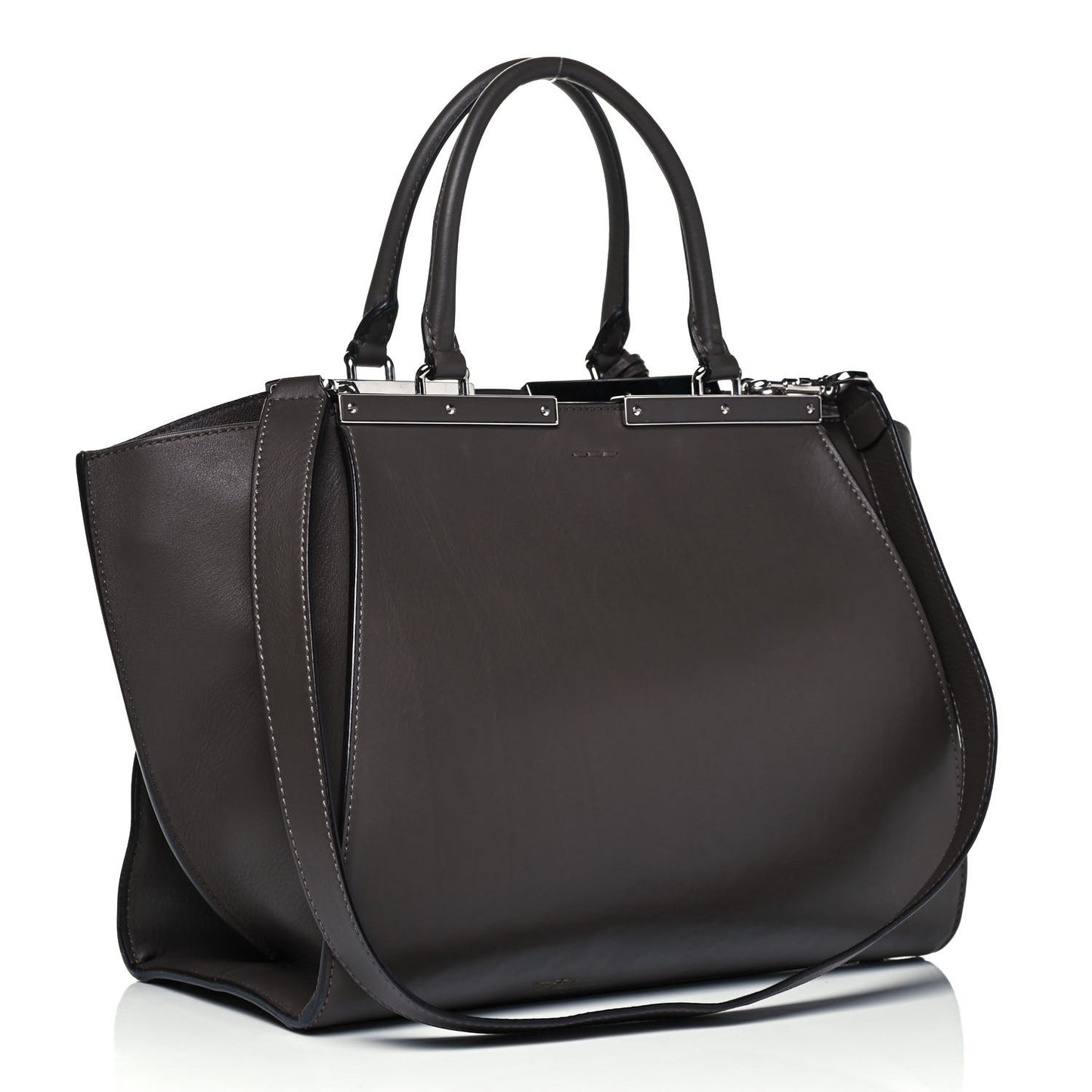 Vitello Pelo Flamingo Crocodile Embossed Petite 3Jours Tote Carbone