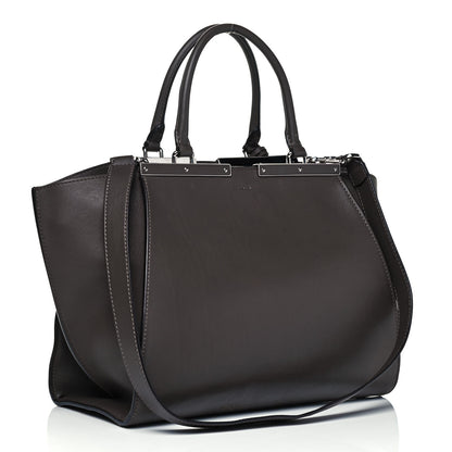 Fendi Vitello Pelo Flamingo Crocodile Embossed Petite 3Jours Tote Carbone 3 of 13