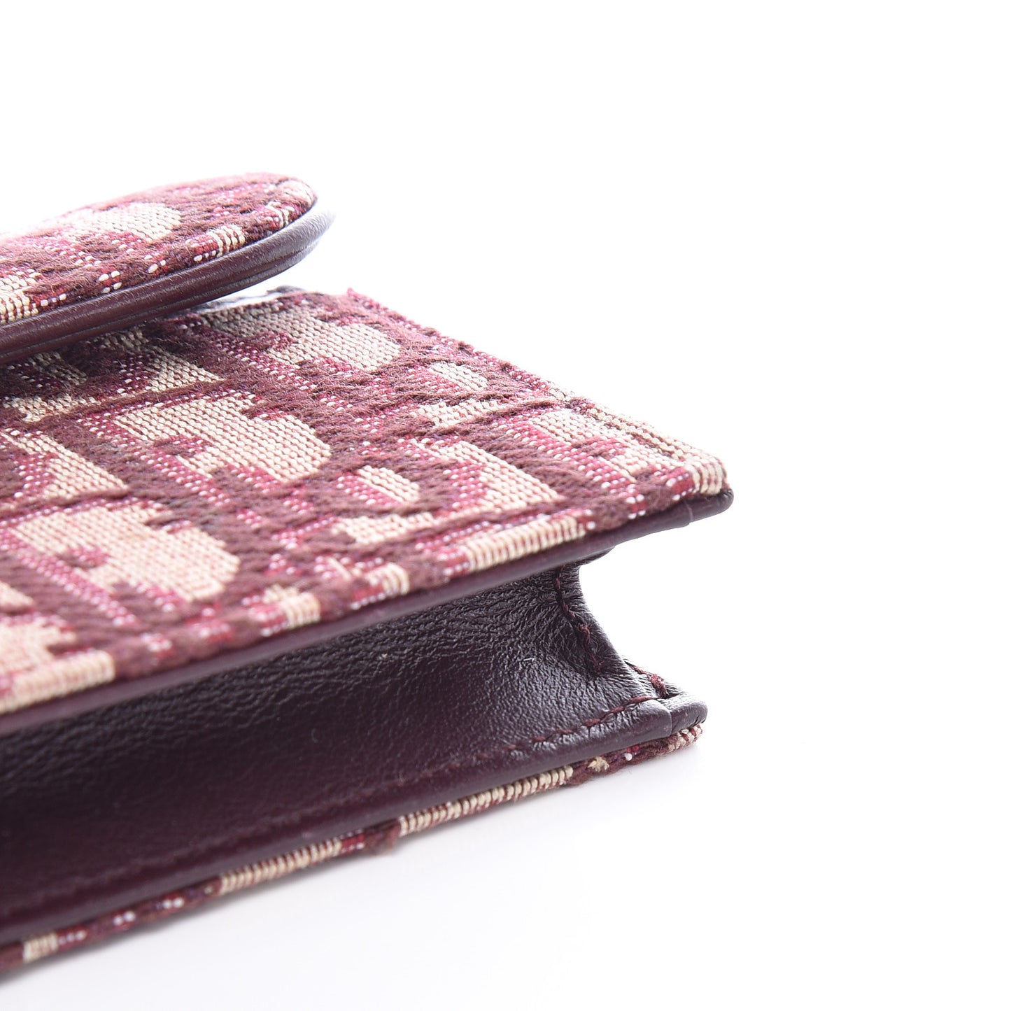 Oblique Saddle Card Holder Bordeaux