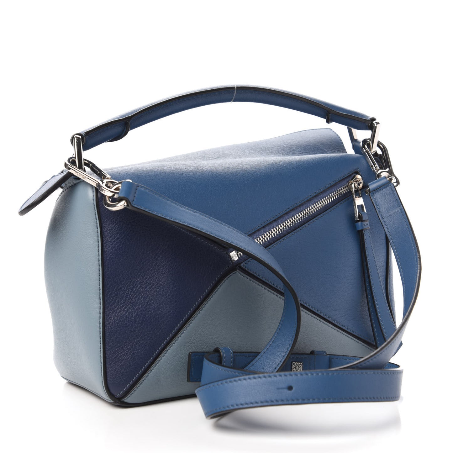 Calfskin Small Puzzle Bag Marine Stone Steel Blue