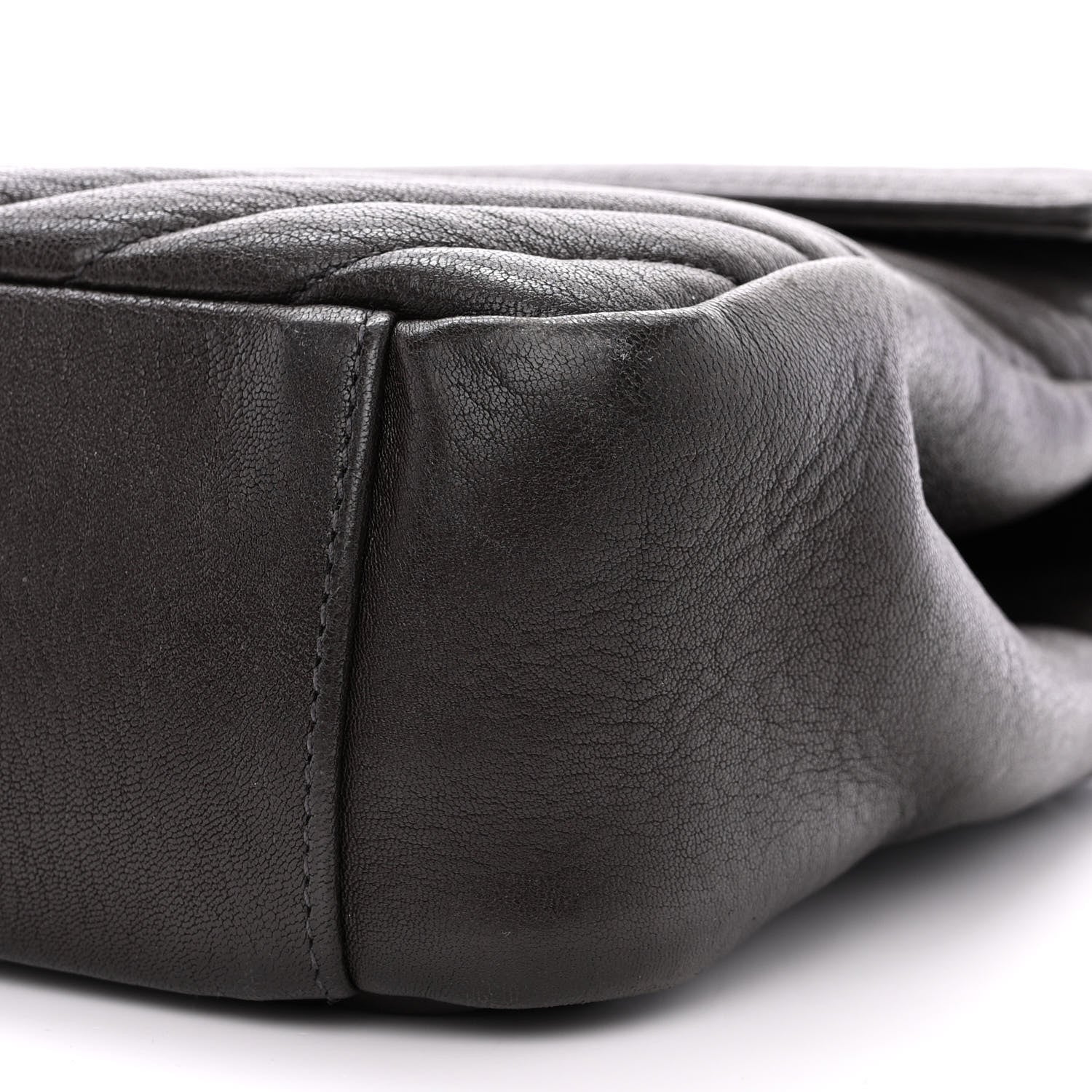 Saint Laurent Sheepskin Matelasse Chevron Monogram Large College Satchel Black Tulip 10 of 12