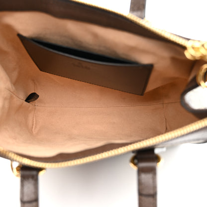 Gucci GG Supreme Monogram Textured Calfskin Web Small Ophidia Tote Bag Beige Ebony New Acero 5 of 13