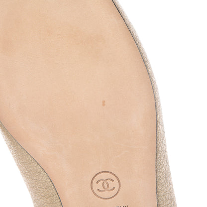 Chanel Metallic Lambskin Cap Toe Ballerina Flats 39.5 Gold Black 9 of 9
