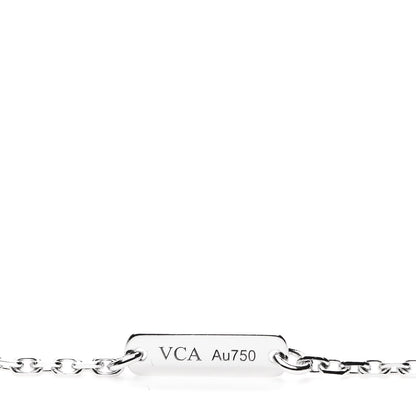 Van Cleef & Arpels 18K White Gold Diamond Mini Lotus Pendant Necklace 4 of 6