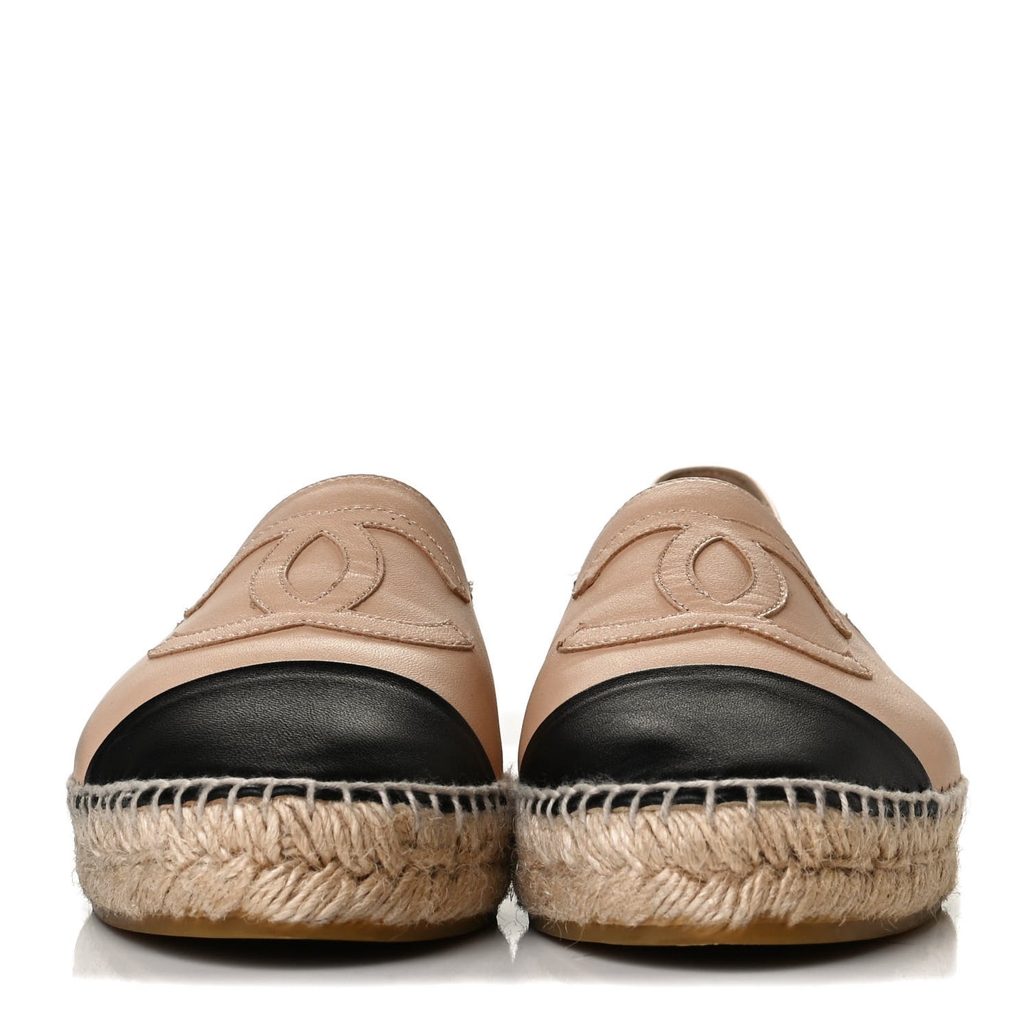 Lambskin CC Espadrilles 38 Beige Black
