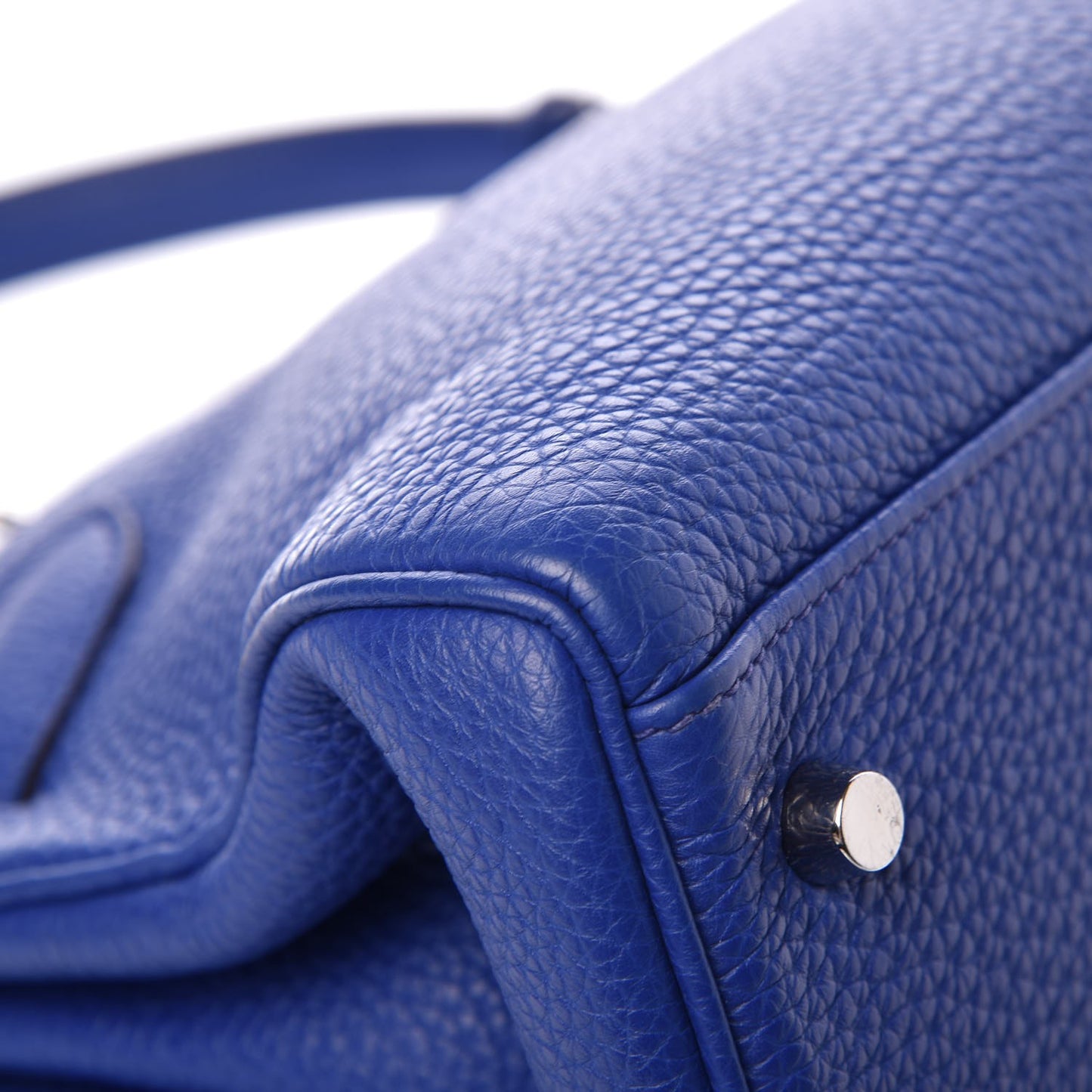 Taurillon Clemence Shoulder Kelly 40 Bleu Electrique