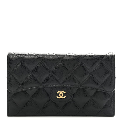 Chanel Caviar Quilted Large Flap Wallet Black 1 of 11