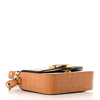 Chloe Calfskin Crocodile Embossed Mini C Double Carry Autumnal Brown 4 of 14