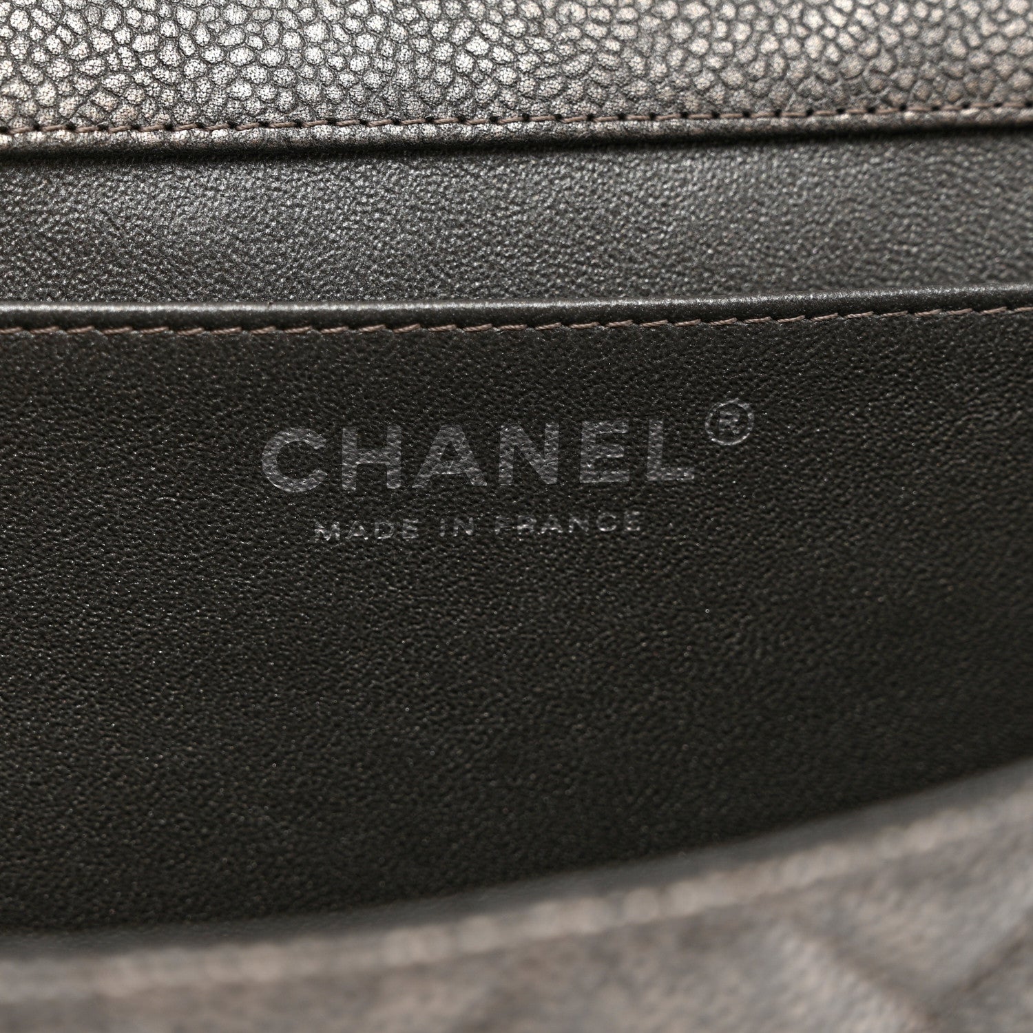 Chanel Metallic Caviar Quilted Clutch With Chain Flap Dark Silver 7 of 8