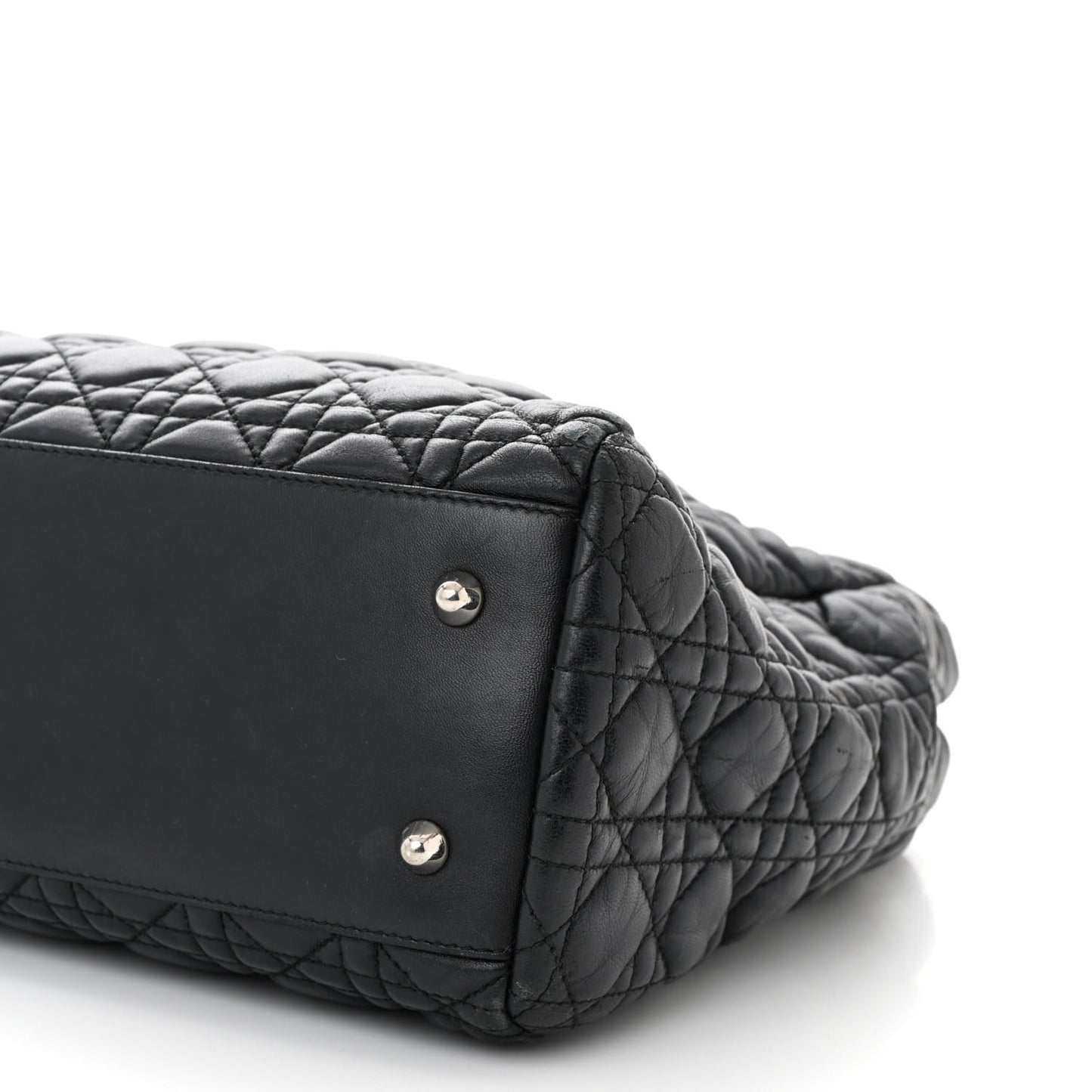 Lambskin Cannage Medium Dior Soft Shopping Tote Black