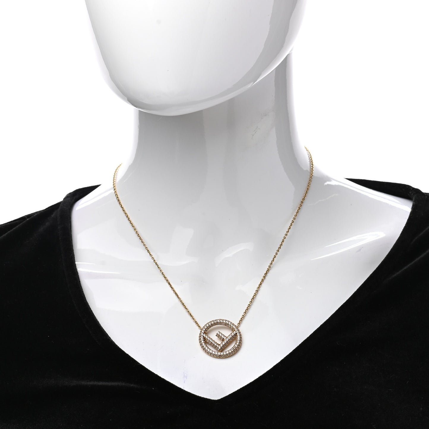 Metal Crystal F is Fendi Necklace Gold