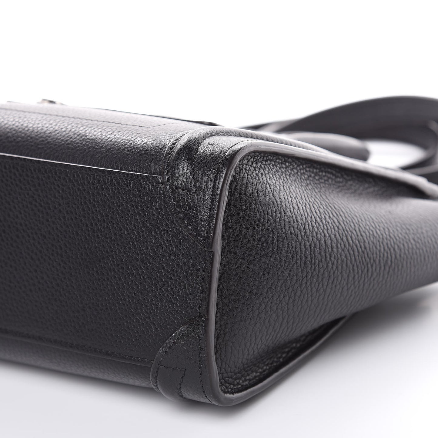 Drummed Calfskin Nano Luggage Black