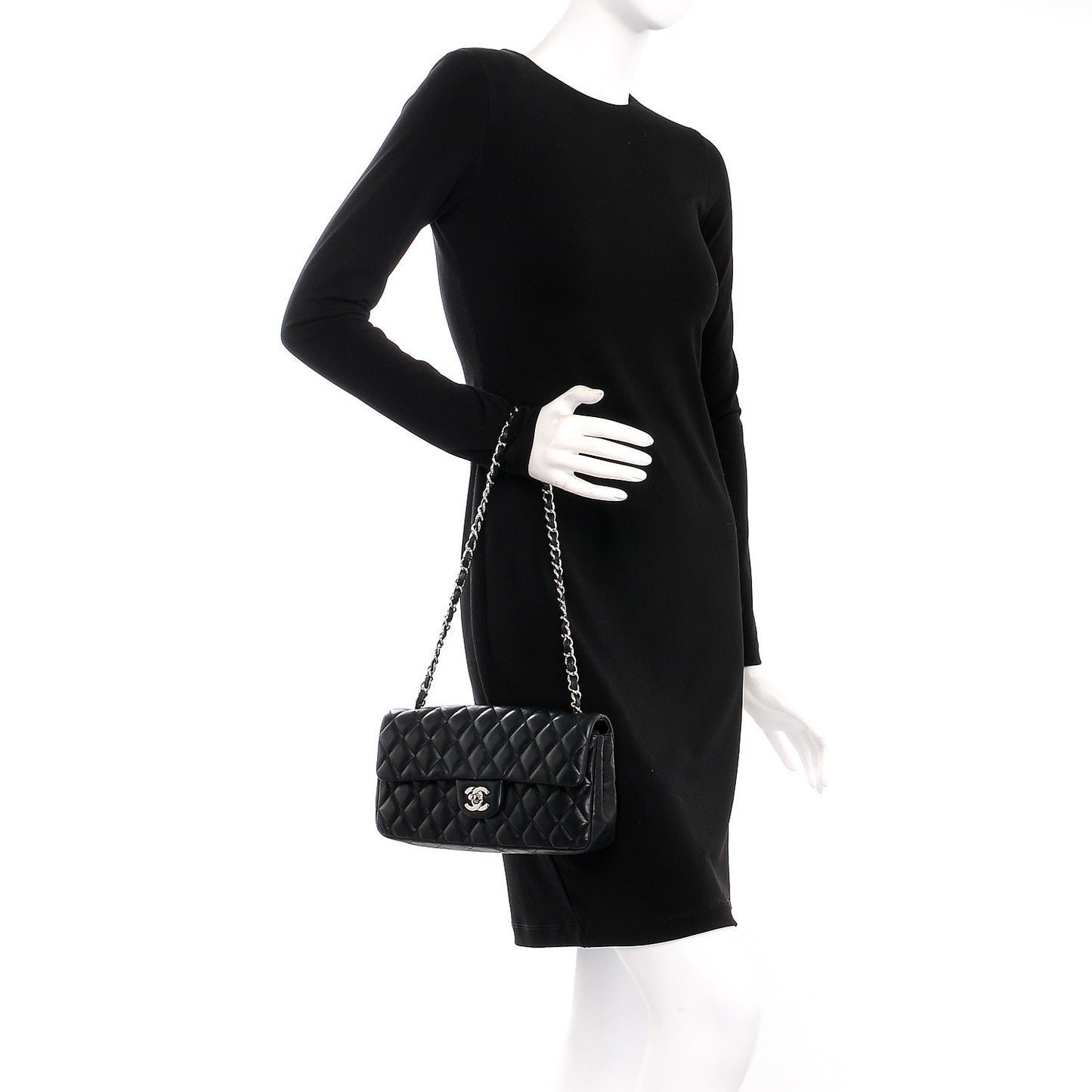 Lambskin Quilted East West Flap Black
