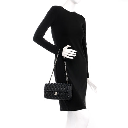 Chanel Lambskin Quilted East West Flap Black 2 of 7
