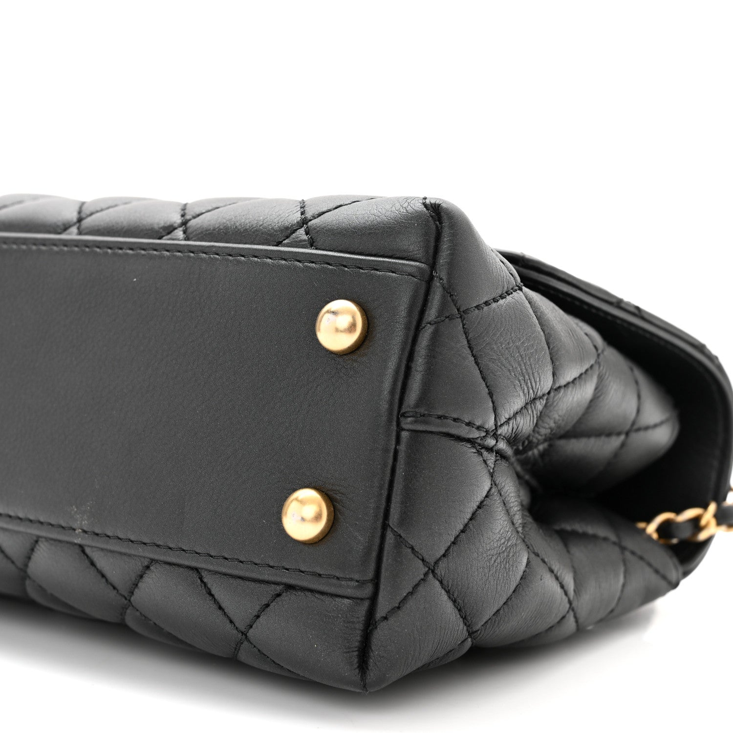 Chanel Calfskin Strass Quilted Mini Coco Handle Flap Black 9 of 9