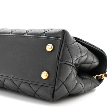 Chanel Calfskin Strass Quilted Mini Coco Handle Flap Black 9 of 9