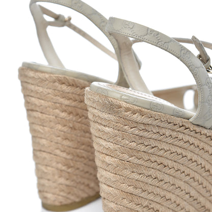 Gucci Microguccissima Penelope Espadrille Wedge 41.5 Off White 11 of 11