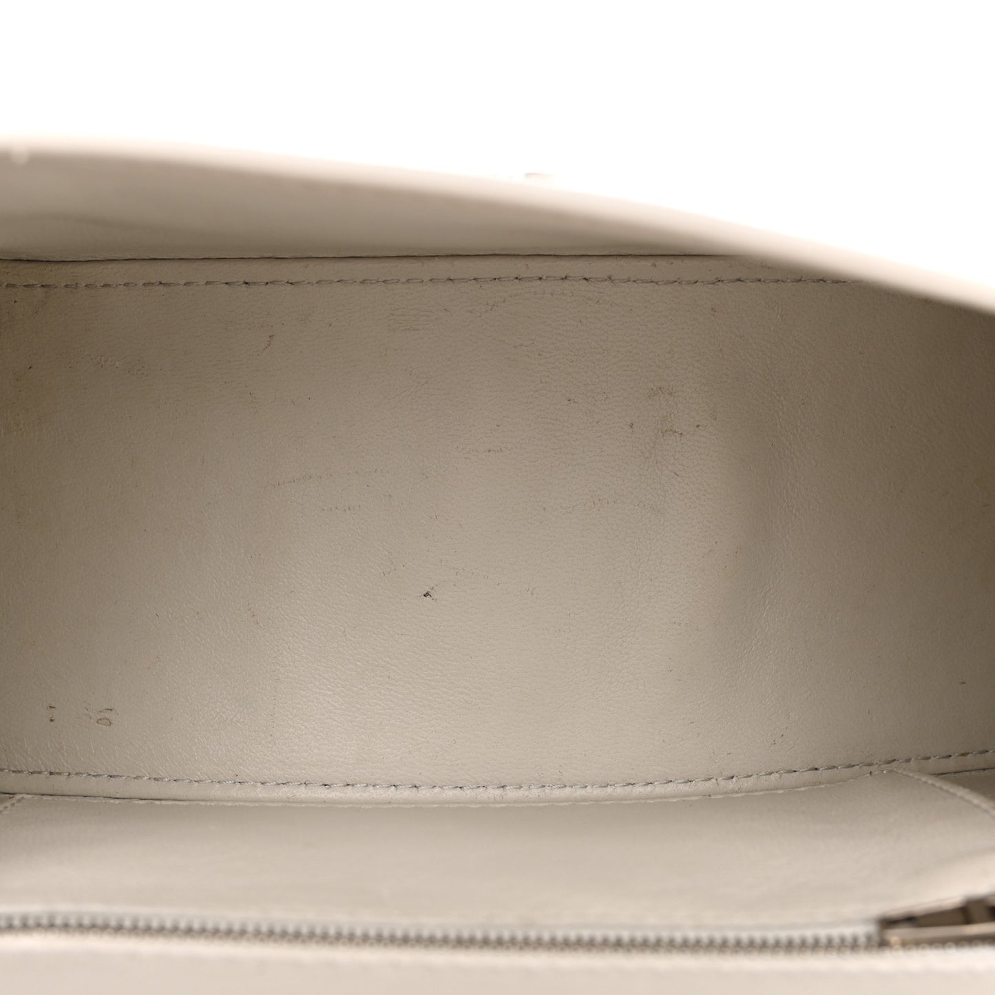 Shiny Box Calfskin Small Hourglass Top Handle Bag Chalky White